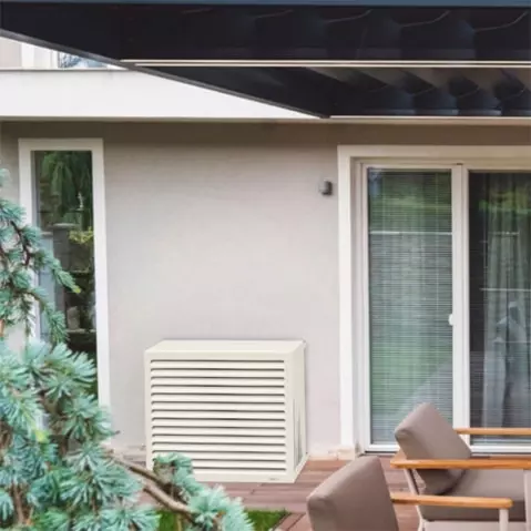 photo cache clim blanc terrasse