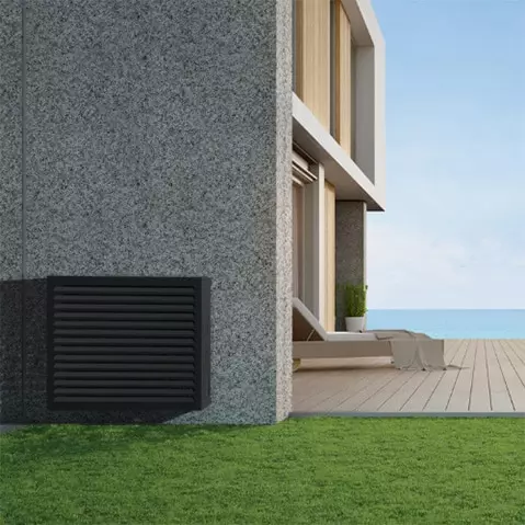 photo cache climatiseur exterieur a lames persiennes