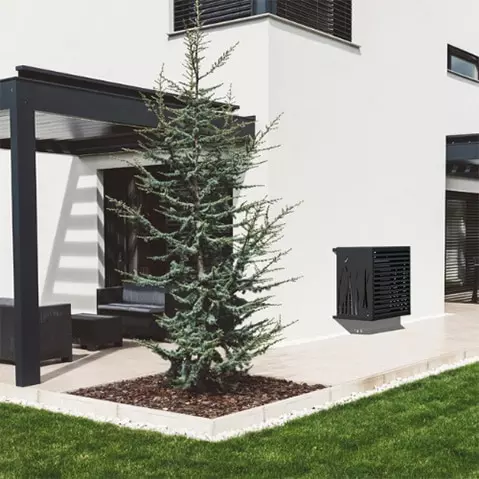 photo cache clim noir